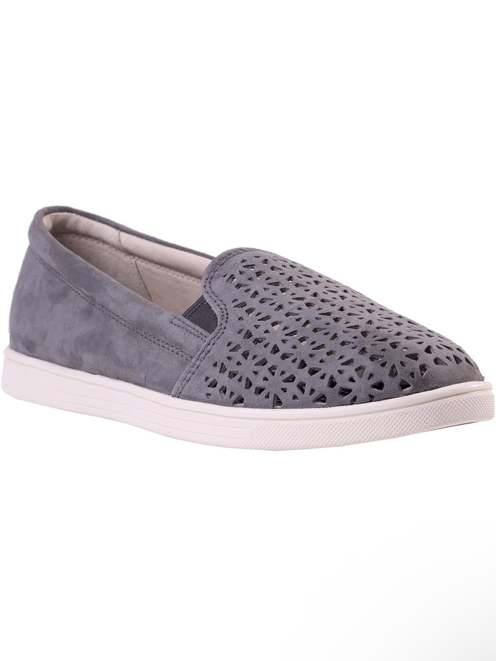 Revitalign Women's Grey Slip-On Perforated Casual Sneaker